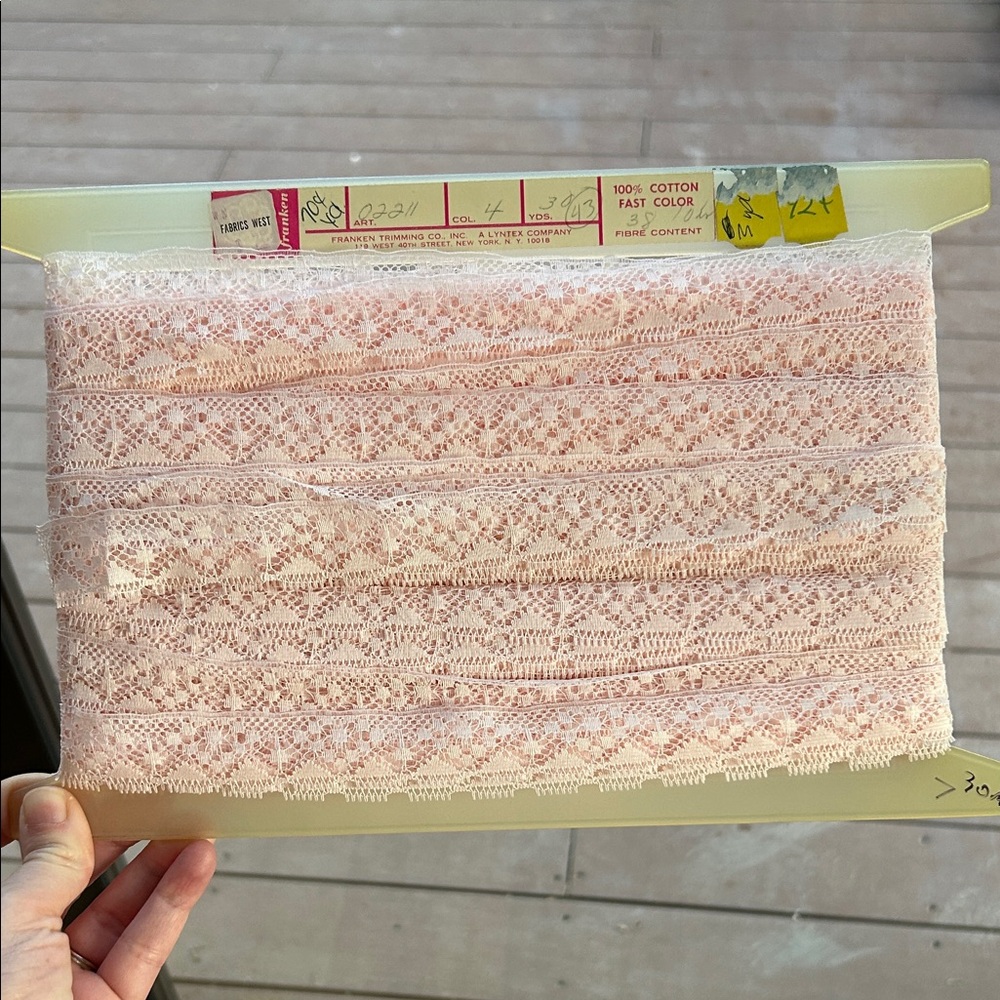 Vintage Franken trimming co. Blush pink Lace Trim